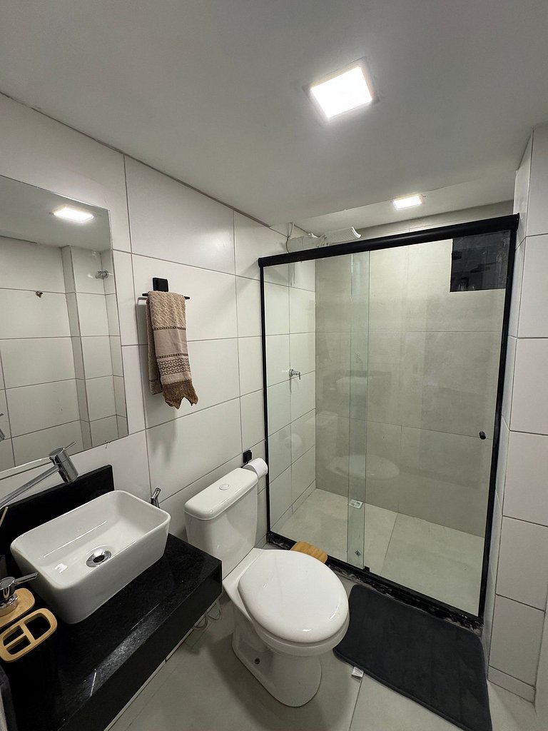 Apartamento 2 quartos - 3 min - Praia do forte